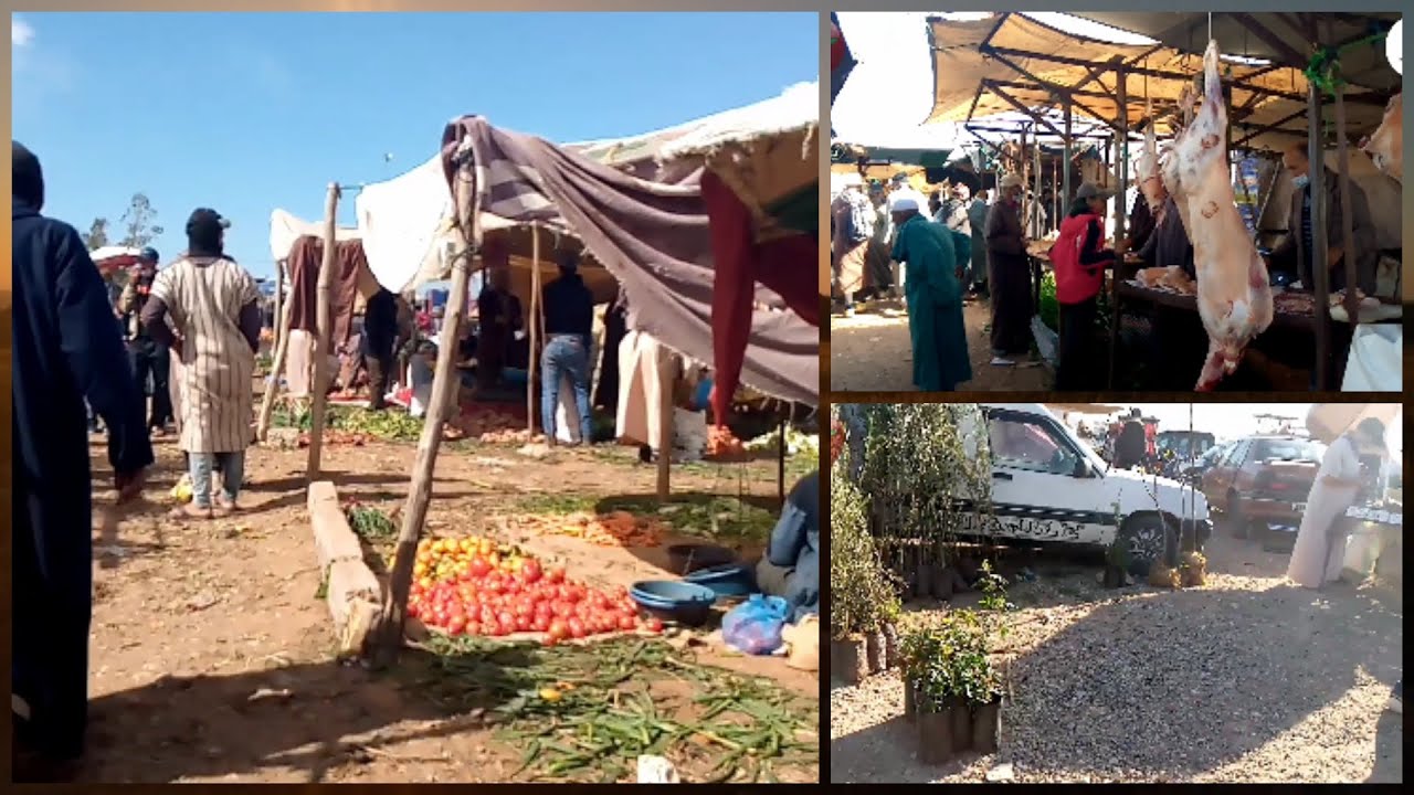 سوق البادية ثلاثاء الحنشان بالشياظمة نواحي الصويرة..........أجواء العيد ....