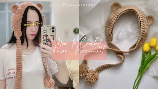 🐻 How to Crochet Bear Earmuffs | Pinterest Bear Earmuffs inspired 🐻