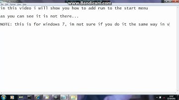 BASICS 04 - How to add run to start menu - Windows 7