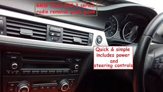BMW E92 E90 E91 E93 3 series 2005 - 2013 Radio quick removal guide