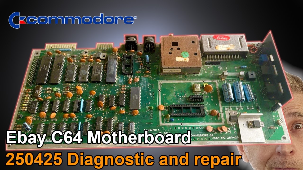 Ebay Commodore c64 250425 Motherboard repair. Will it Work? - YouTube