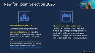 Room Selection Webinar: 2026-27