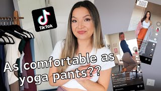 Are these viral work pants actually the best?? | Trying TikTok Trends - Halara Try On Haul