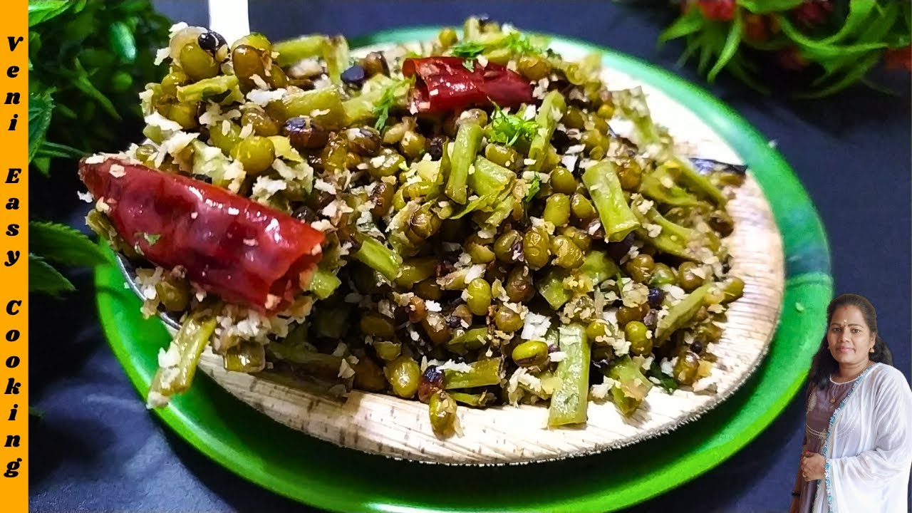 Kerala style long beans poriyal recipe Karamani kai poriyal