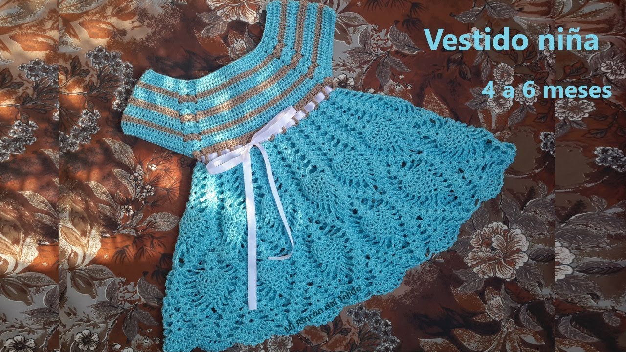 Delicado vestido bebe 1 año a crochet (ganchillo) tutorial paso a paso -  YouTube