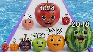 Watermelon Run 2048 🍉 | Level Up Fruits & Numbers | Math Games Suika Gameplay Walkthrough screenshot 5
