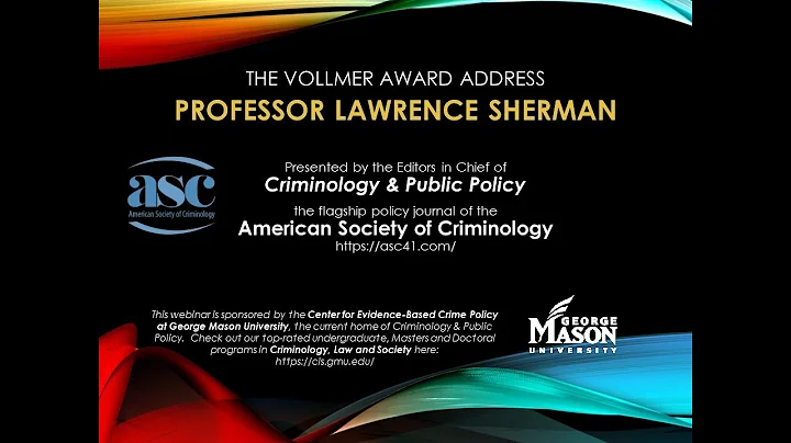 The 2020 Vollmer Award Address featuring Lawrence ...
