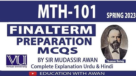 MTH 101 (P-2) Solved MCQS FTP Spring 23 VU