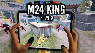 M24 KING IS BACK | 1 VS 3 90 FPS 4-FINGERS CLAW PUBG HANDCAM GAMEPLAY WITH IPAD PRO M1 CHIP