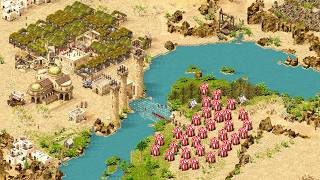 : Stronghold Crusader Definitive Edition - 1v3 HOLD THE RIVER PASS! Skirmish Gameplay