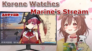 Korone Stops Mid-Stream to Go Watch Marine [Eng Sub/Hololive]