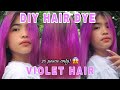 DIY HAIR DYE using CREPE PAPER (Purple Hair for only 20 pesos! 😱) | Janine Rivera