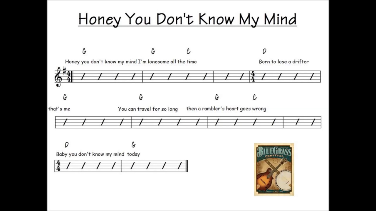 Honey You Don't Know My Mind - bluegrass backing track