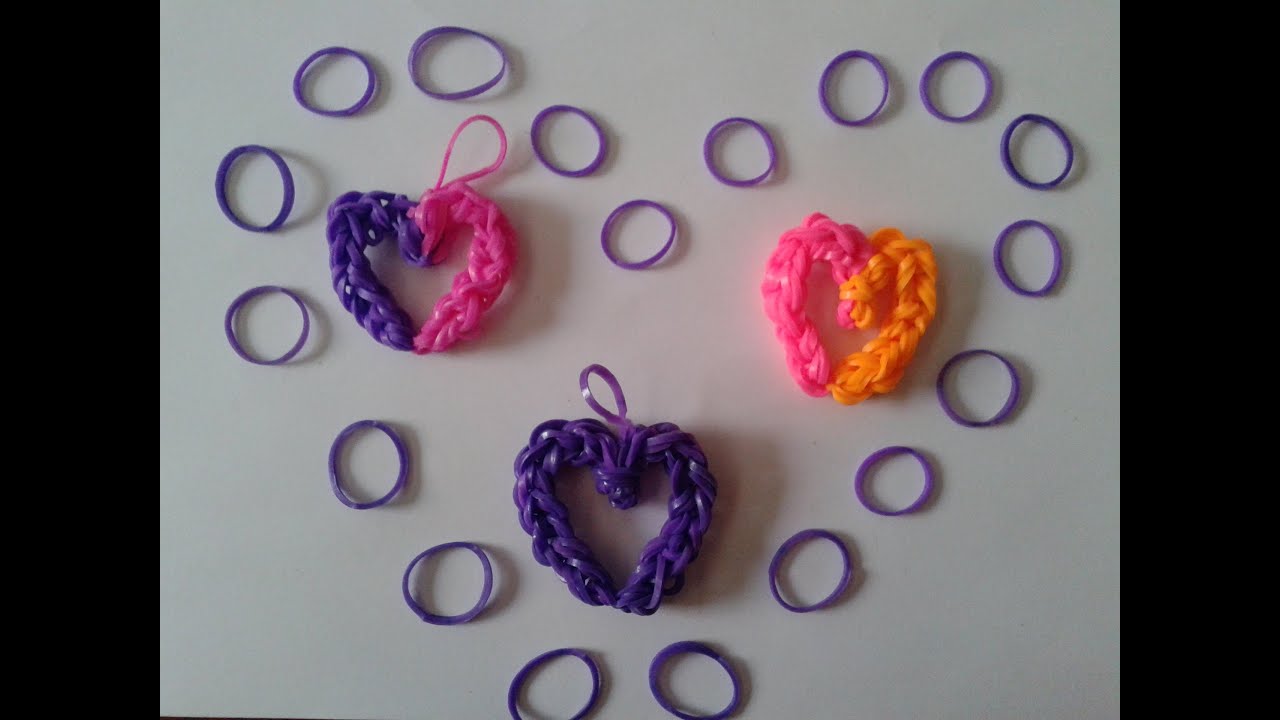 ♥ Tutorial: corazón hecho de gomitas (sin telar) ♥