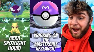 ✨Abra Spotlight Hour and Working On The Masterball Research In Pokemon Go!✨