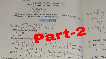 Class 12 Exercise 3.2 NCERT Solution | Maths Chapter 3 Matrices - Step-by-Step Solutions