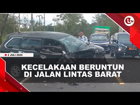 TIGA MOBIL TERLIBAT KECELAKAAN BERUNTUN DI JALAN LINTAS BARAT | U-NEWS