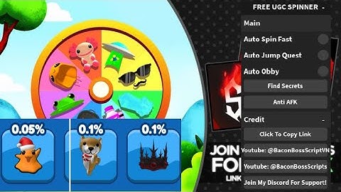 [FREE UGC] FREE UGC SPINNER OP SCRIPT (AUTO SPIN FAST, OBBY, QUEST)