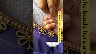 Very simple & easy aari work on stitched blouse wit normal needle #simple #easy #bridal#blousedesign screenshot 4