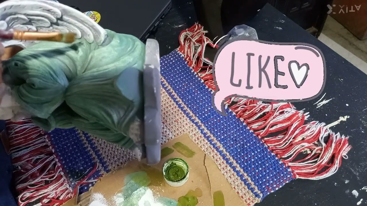 como pintar un angel en técnica wash y técnicas mixtas.