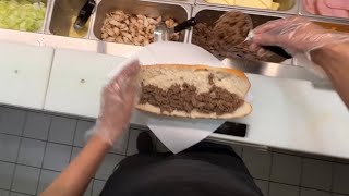 A subway double meat steak and cheese