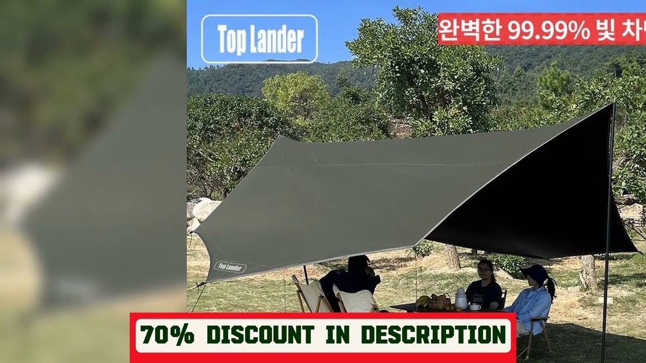A must-have product! 5.1x5.1m Large Black Coating Tarp Waterproof Octagon Coated Camping Tarp Outd