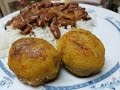 Bolitas de Plátano rellenas con Carne Molida