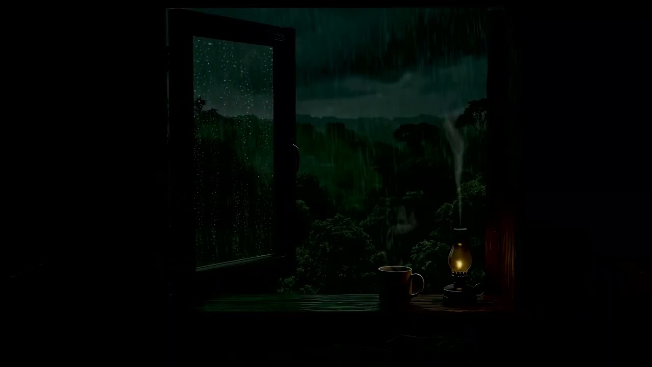 Soothing Night Rain Outside Bedroom -  Peaceful Window Ambience for Sleep #41