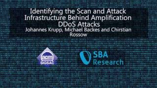 CCS 2016 - Identifying the Scan and Attack Infrastructure Behind Amplification  DDoS Attacks
