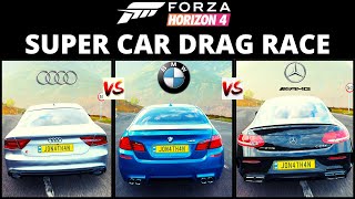 Super Car Drag Race | Audi RS7 VS BMW M5 VS Mercedes AMG E63 | Forza Horizon 4