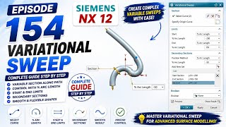 Siemens NX 12 Tutorial | Episode 154 | Variational Sweep | Surface Modeling | Sheet Design | Hindi