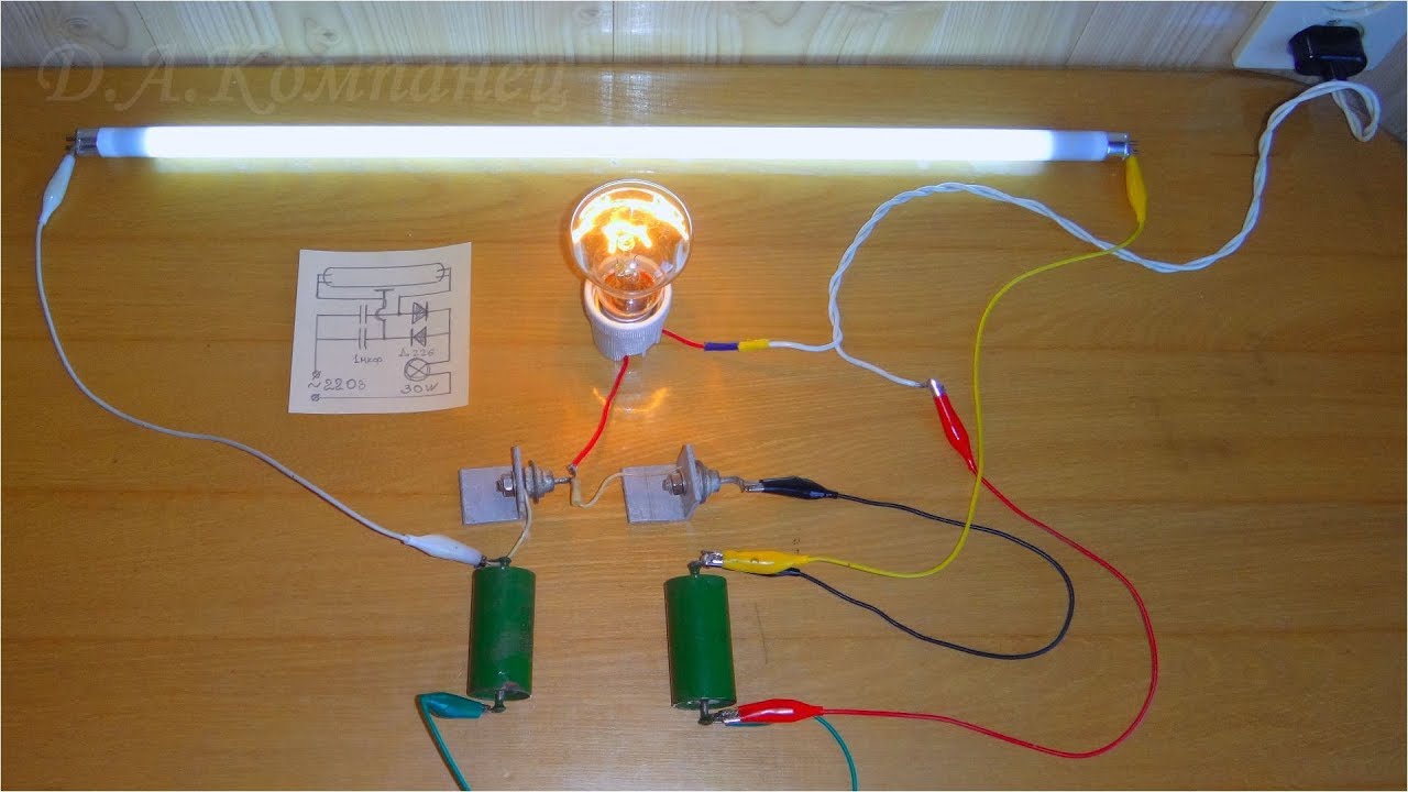 Что делать если не включается лампочка. Люминесцентная лампа без дросселя. Питание ламп дневного света 18w от 12 вольт. Как подключить лампу дневного света. Самодельный светильник для люминесцентной лампы.
