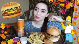 БУРГЕР, НАГГЕТСЫ , КАРТОШКА ФРИ MUKBANG asmr Ayka Emilly