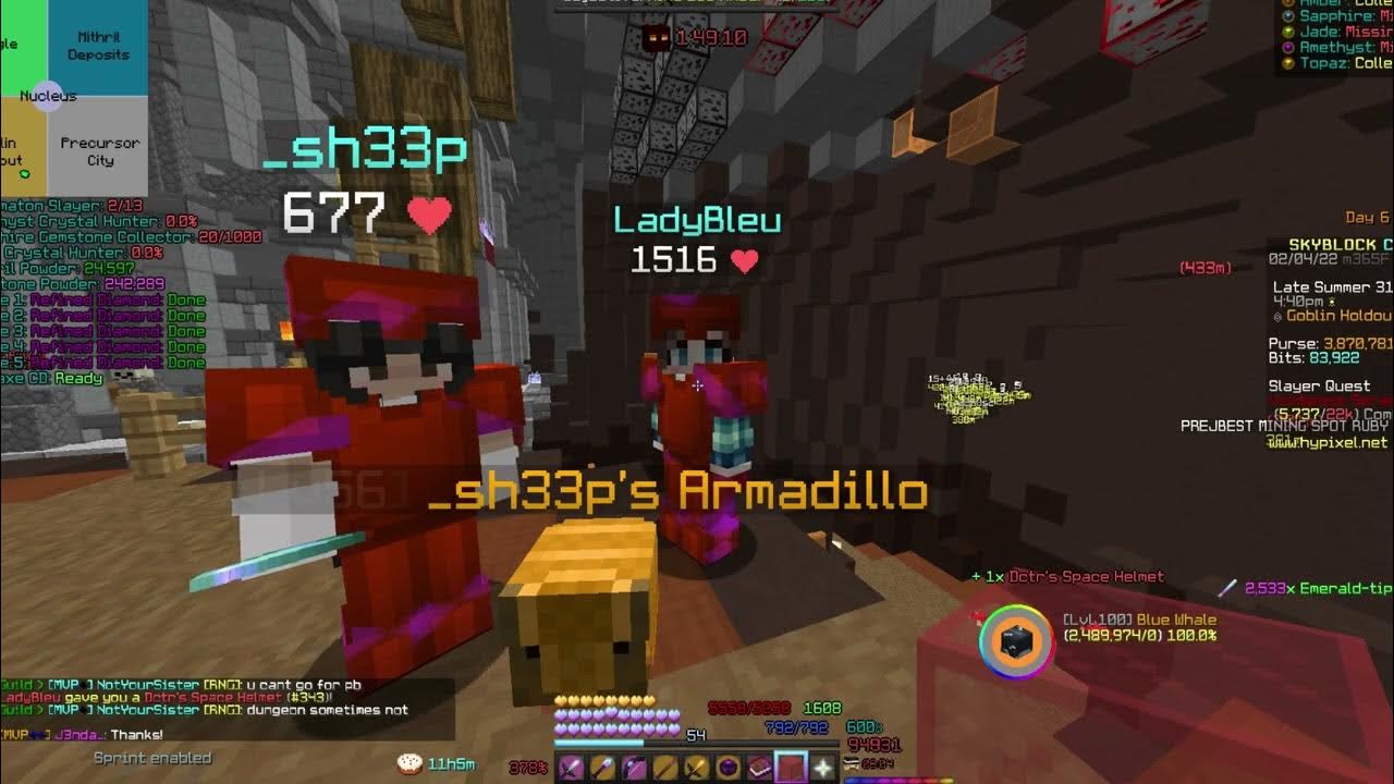 Obtaining my second Dctr's Space Helmet from LadyBleu [Hypixel Skyblock