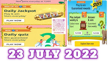 Amazon Daily Funzone Stars Quiz Answers Today|23 July 2022 | Daily Quiz Time