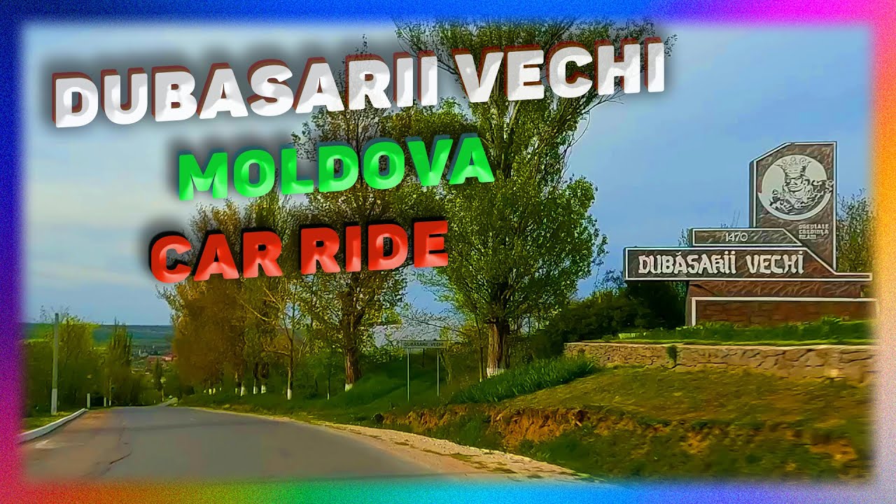 The DUBASARII VECHI Village, Criuleni, Republic of Moldova. Car Ride. 4K.