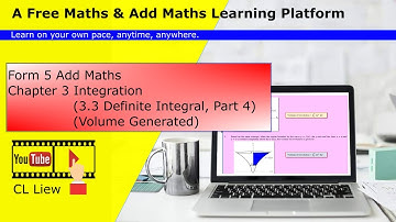 KSSM Form 5 Add Maths Chapter 3 (3.3 Definite Integral, Part 4, Volume Generated)