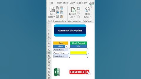 Excel Data Validation List Update Automatic | Excel No function required