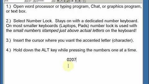 59 Second Tutorial. Insert Cap I Ï with an umlaut (accent marks. diacritical.)