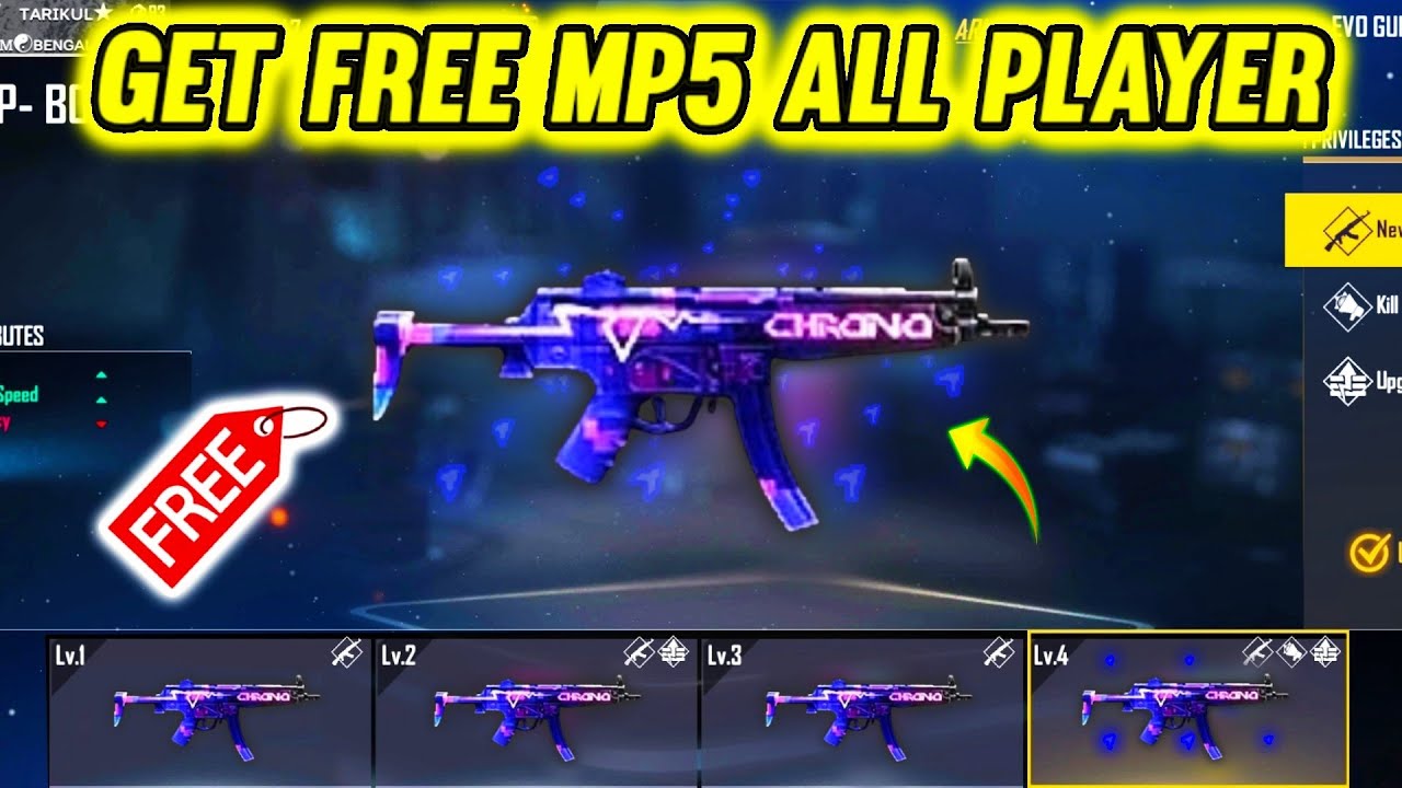 FREE FIRE NEW EVENT FULL DETAILS, GET FREE MP5 GUN SKIN IN FREE FIRE