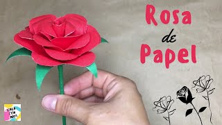 🌹 Cómo hacer una ROSA de PAPEL CARTULINA - FÁCIL Y RÁPIDA - San Valentín