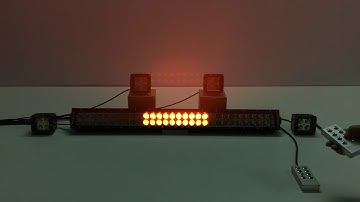 Upgrade 4 pack 3" 20w alternate sync flash white amber led pods and 31.5" dual use light bar