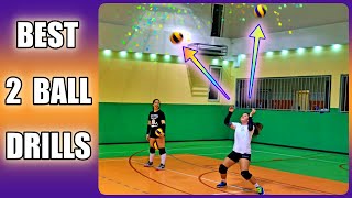HOW TO IMPROVE BALL CONTROL WITH 2 BALL DRILLS | Best Volleyball Training