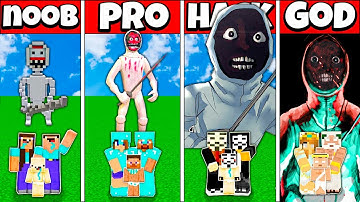 Minecraft Battle FAMILY THE FENCER SCP BUILD HOUSE CHALLENGE NOOB vs PRO vs HACKER vs GOD Animation