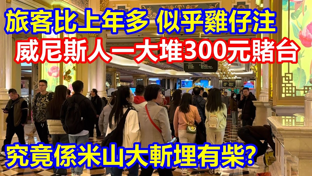 旅客比上年多 似乎雞仔注 ! 威尼斯人一大堆300元賭台 究竟係米山大斬埋有柴 ? 還是賭仔也乾塘 ?