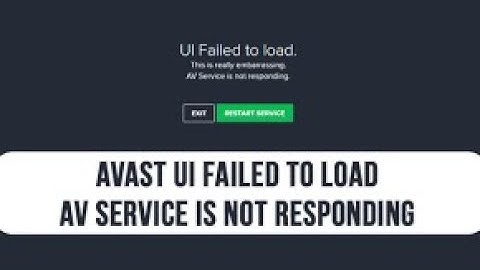 Avast UI Failed to Load av Service is not Responding#ui failed to load error#avast ui failed to load