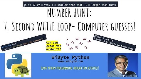7. Number Hunt activity: Setting up the second while loop -- User chooses, computer guesses