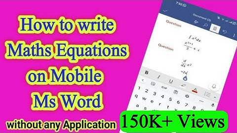 How to write Maths equation in Ms word on mobile || Type Maths Equation in android Mobile ||
