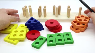 Best Learn Shapes Colors and Numbers with Montessori wooden toy | Best Learning videos for Toddlers