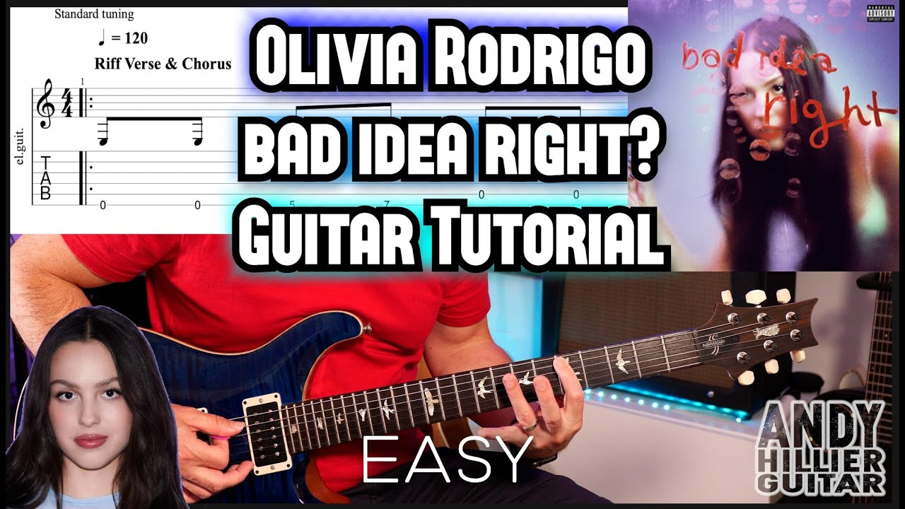 Olivia Rodrigo bad idea right? Guitar Tutorial (Easiest song to play ...